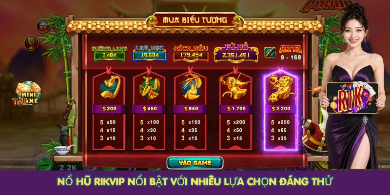 Nổ hũ Rikvip nổi bật với nhiều lựa chọn đáng thử